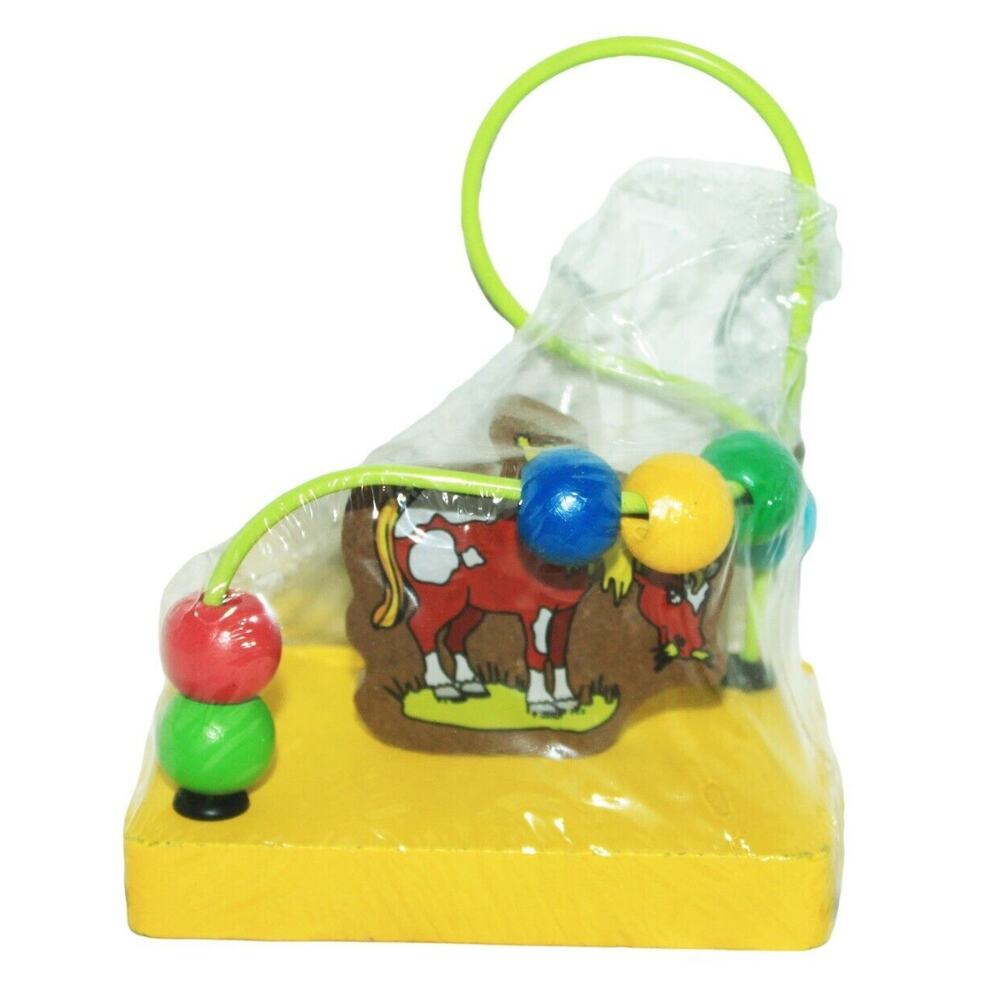 Wood & Wire Horse Maze Game - 4.5" Portable Wooden Educational Toy